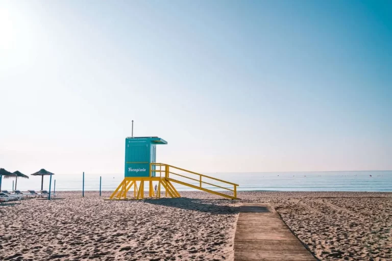 Lifeguard hut on the beach in Fuengirola